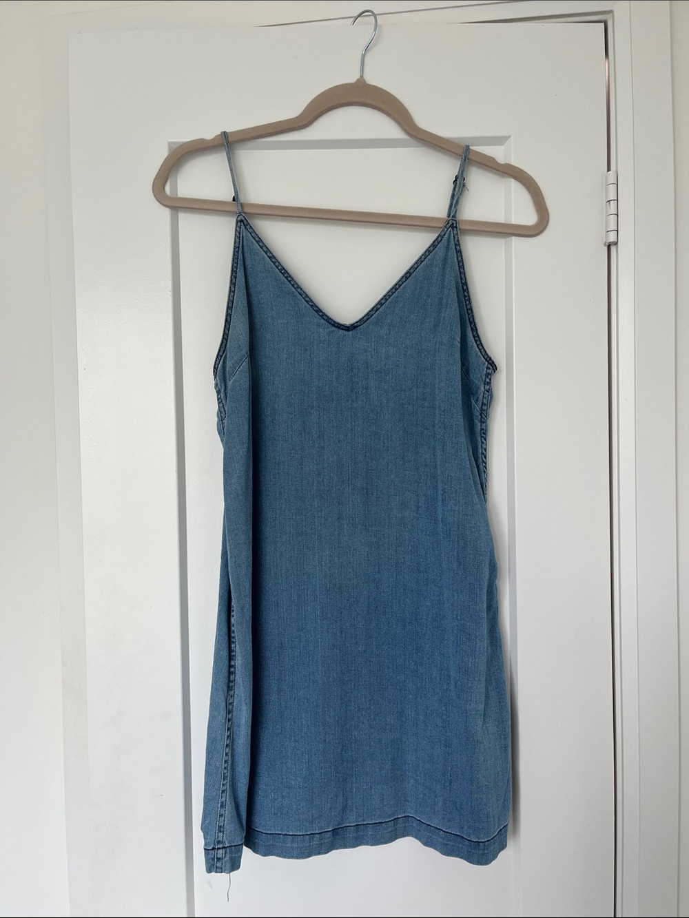 Wilfred light-medium Blue Denim Slip Dress (Thin cotton Jean material)